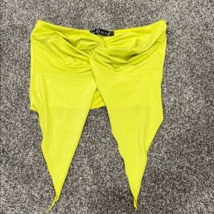 Blue Blush Vibrant Green Knot Top Size Small